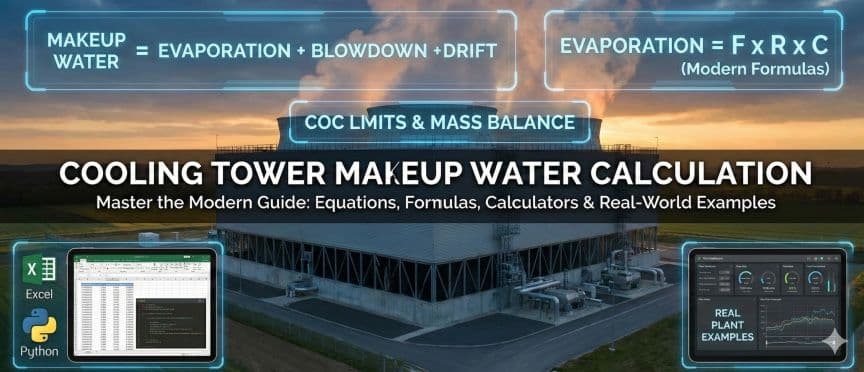 Cooling Tower Makeup Water Calculation – Accurate Formulas & Tools